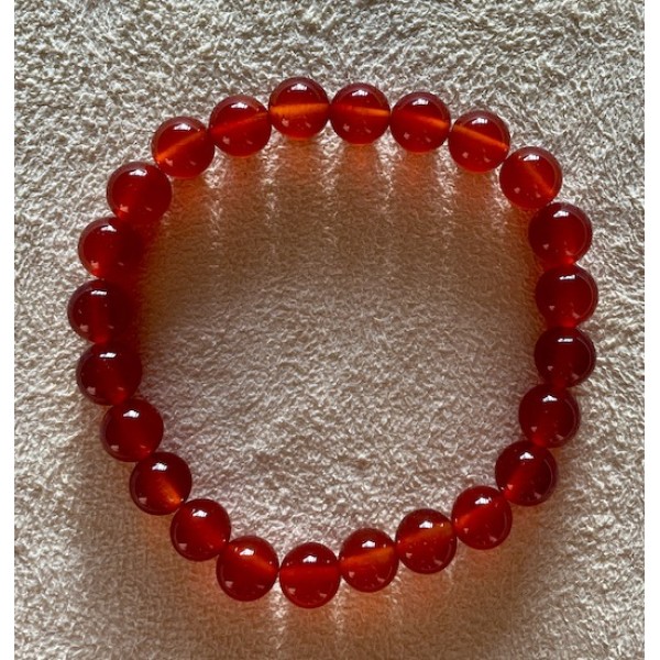 Bracelet Carnelian Round Bead